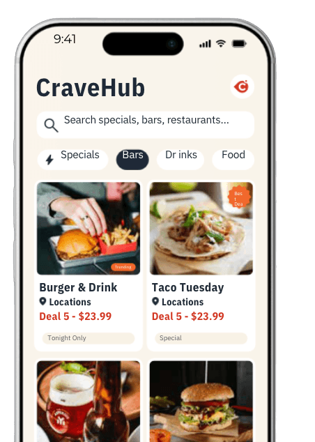 CraveHub app screen preview